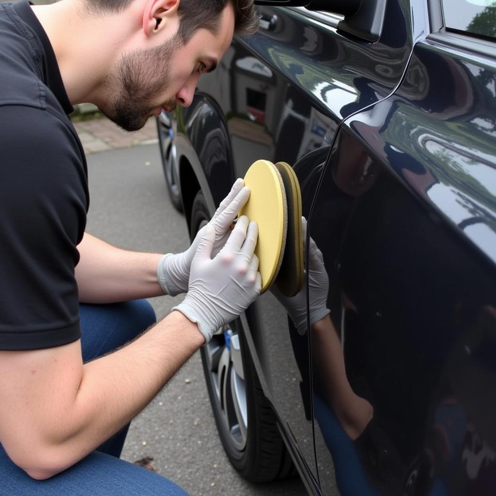 Professional Car Detailer in Essex Applying Ceramic Coating