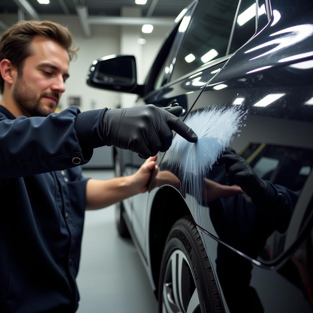 Professional Car Detailing Elk Grove: A Technician Applying Ceramic Coating