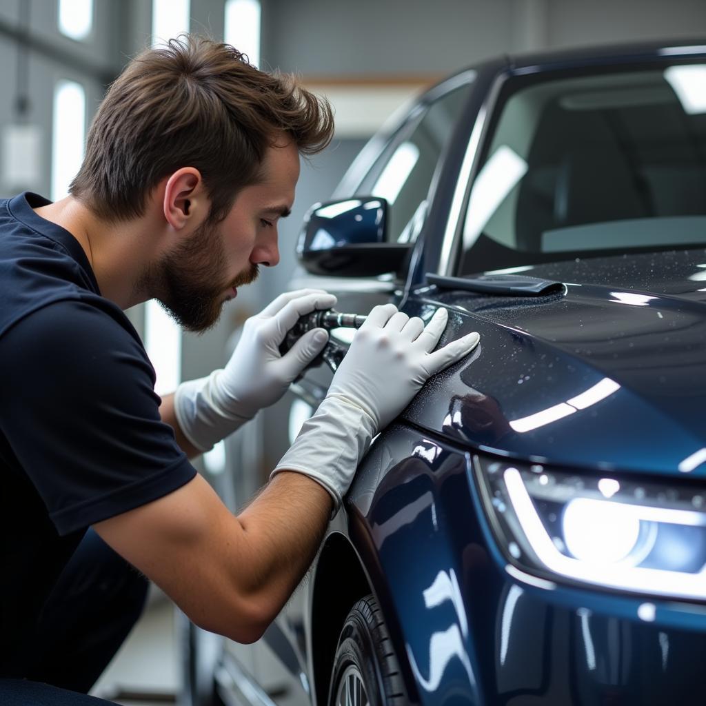 Professional Car Detailing Process in Action