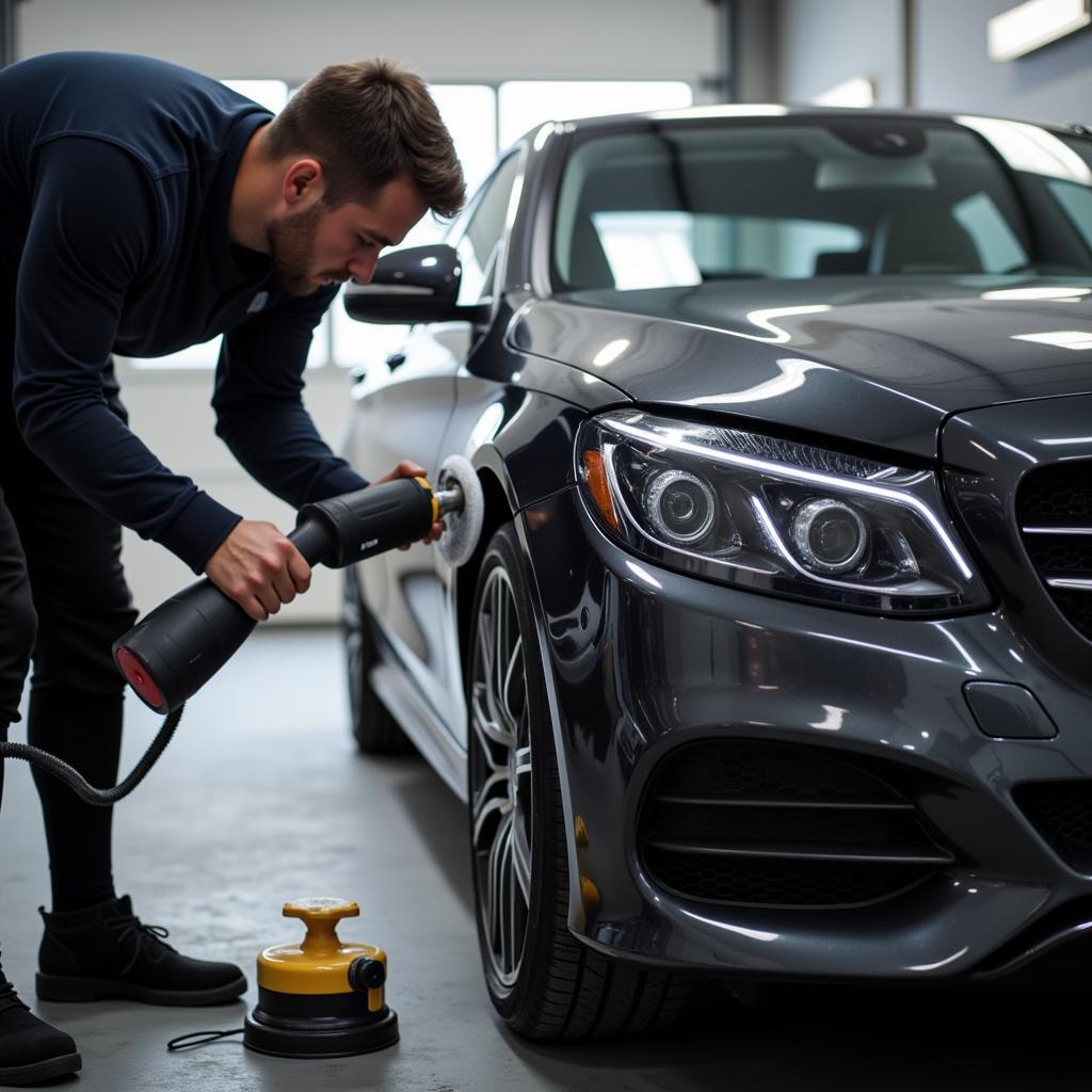 Professional Car Detailing Process in Action