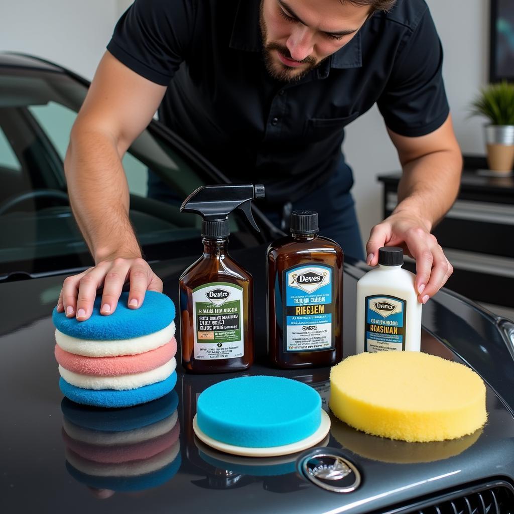 Professional Car Detailing Products in Use