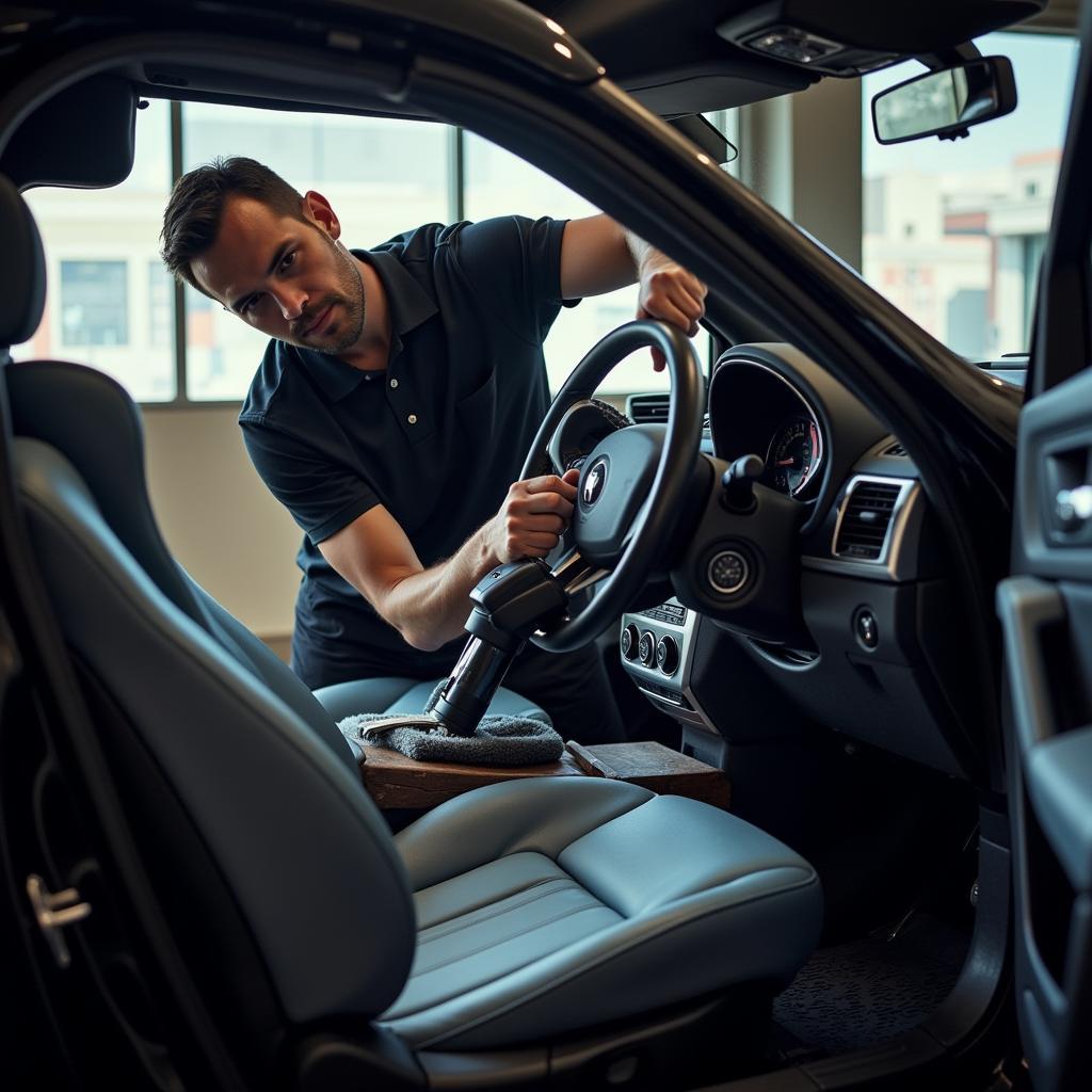 A Professional Car Detailing Service in Action