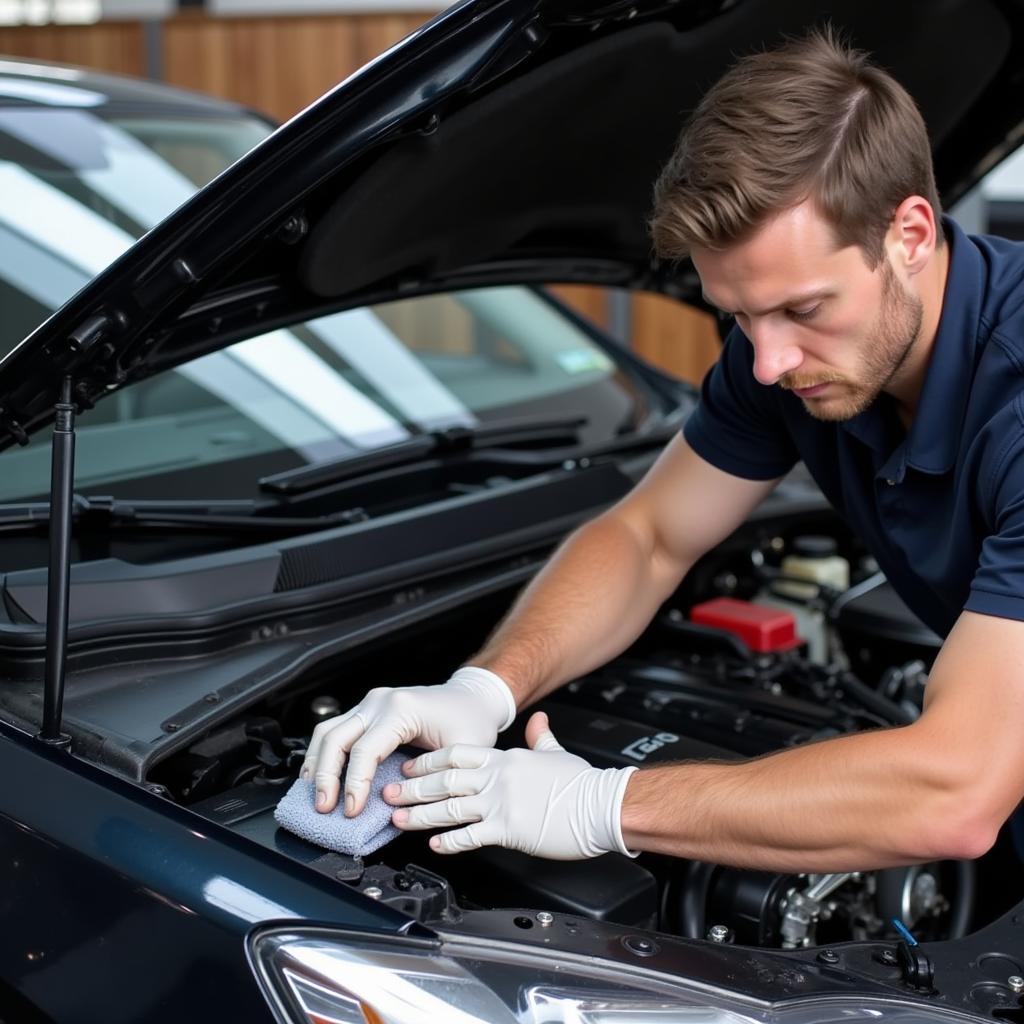 Professional Car Detailing Service at Work