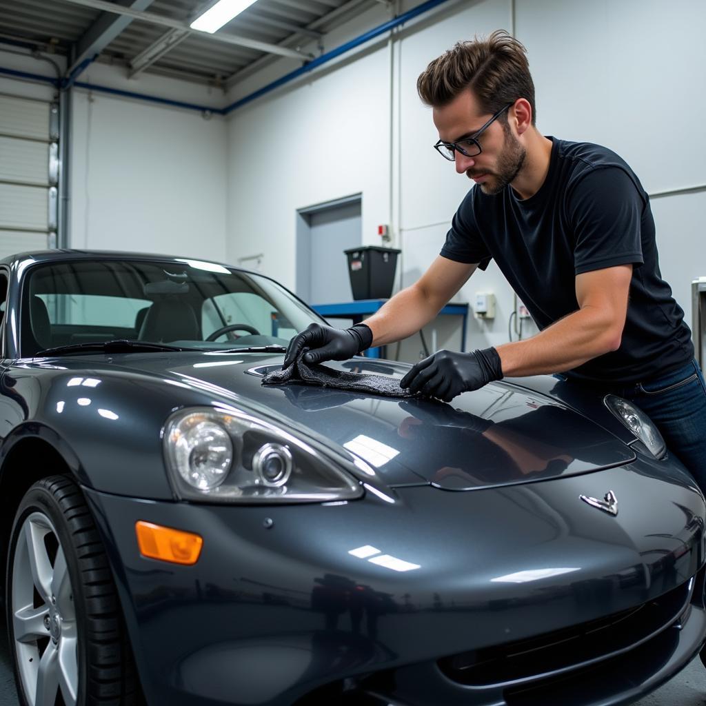 Professional Car Detailing Service in Action