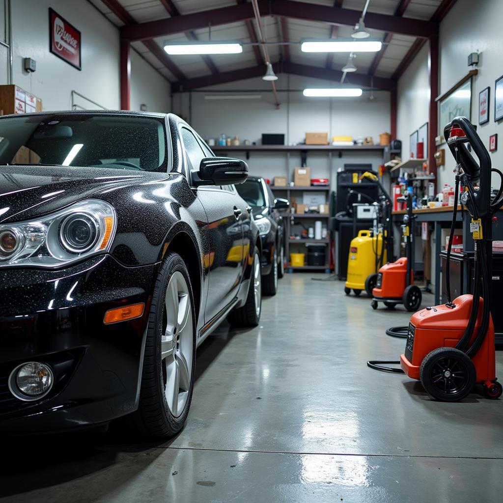 Professional Car Detailing Shop Interior