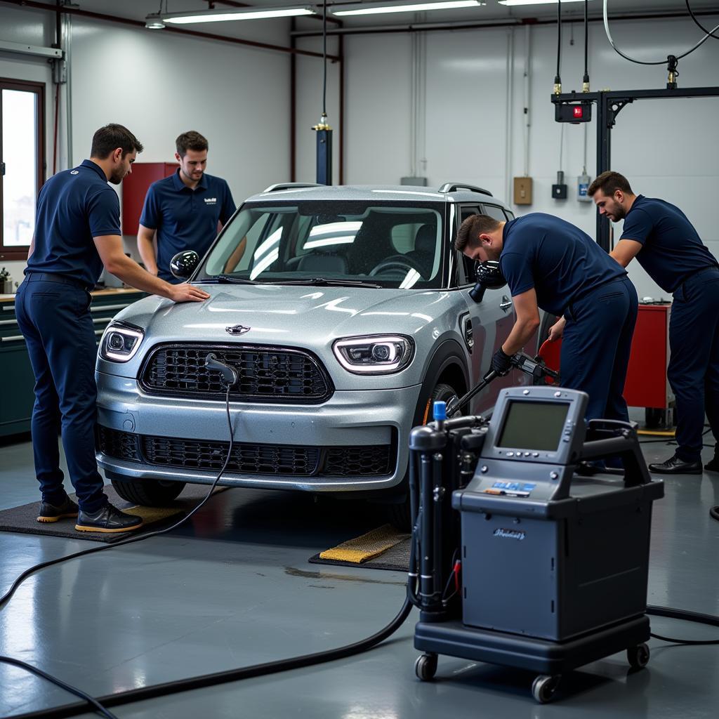 Professional Car Detailing Shop in Action