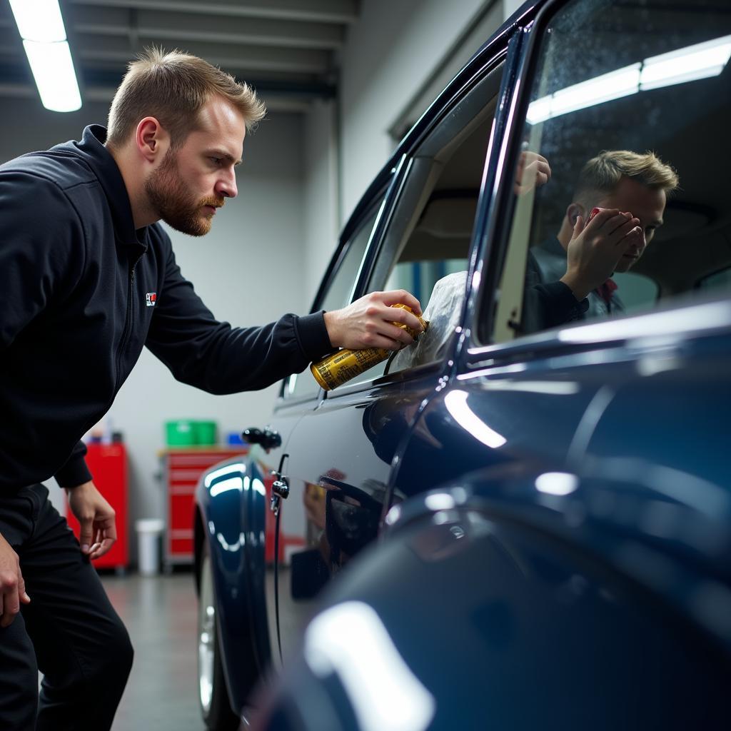 Professional Car Detailing Wrentham MA: Expert Applying Ceramic Coating