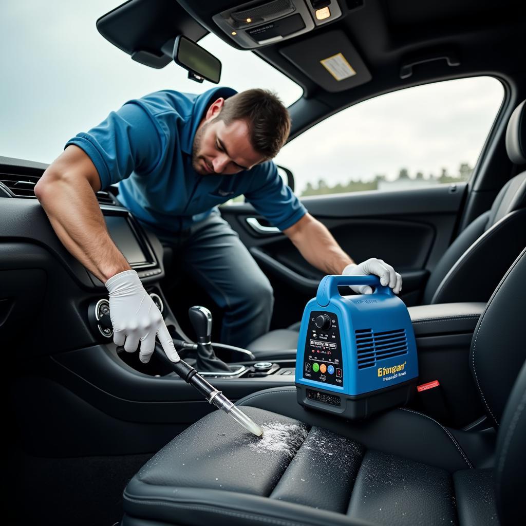 Professional Detailer Using Ozone Generator