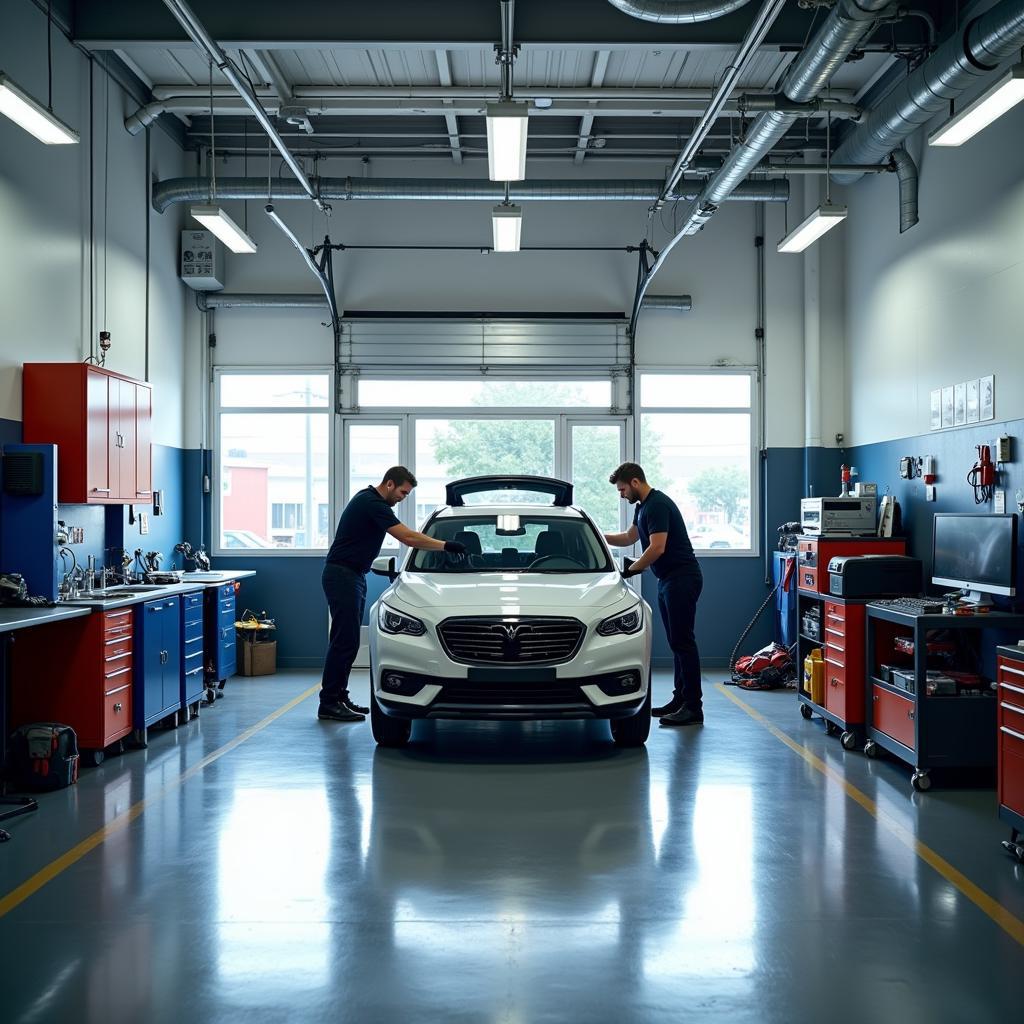 Professional Car Detailing Shop Interior