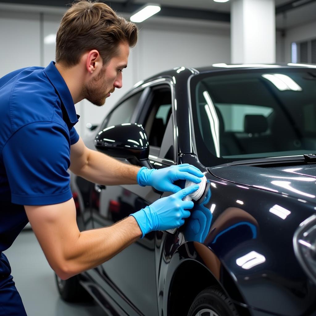 Professional Diamond Car Detailing Process in Action