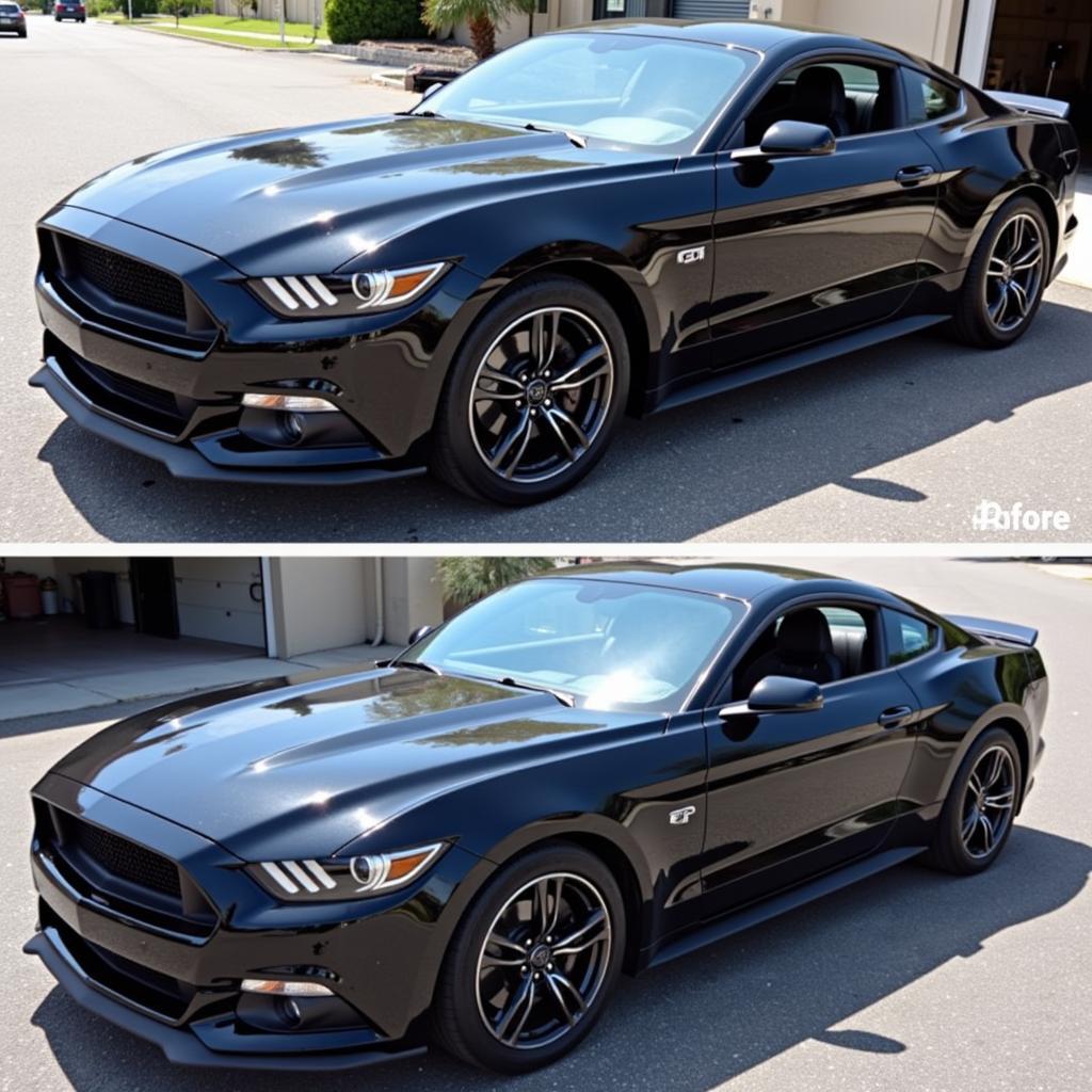 Protected Car Paint Shining After Acid Bath Detail