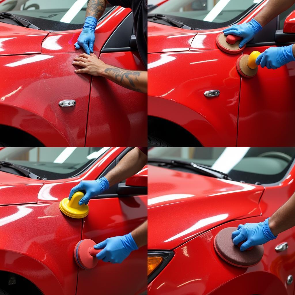 Red Car Paint Correction Process