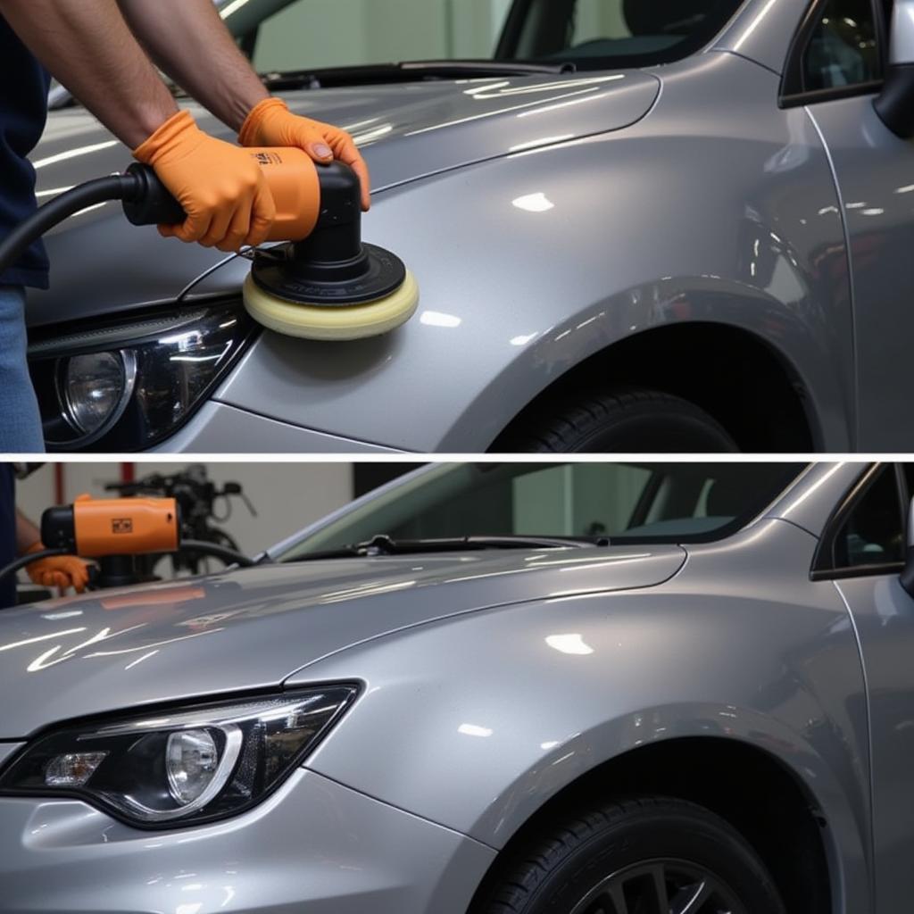 Removing swirl marks with a machine polisher