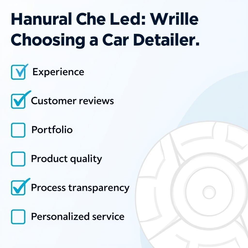 Checklist for Choosing a Reputable Car Detailer