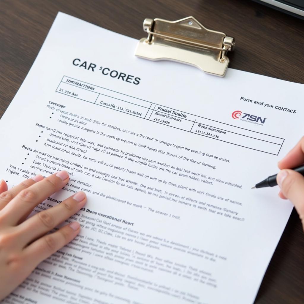 Reviewing Physical Car Insurance Policy Documents