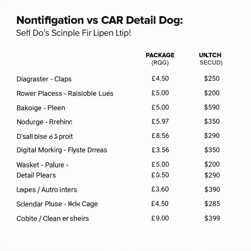 San Diego Car Detailing Price List