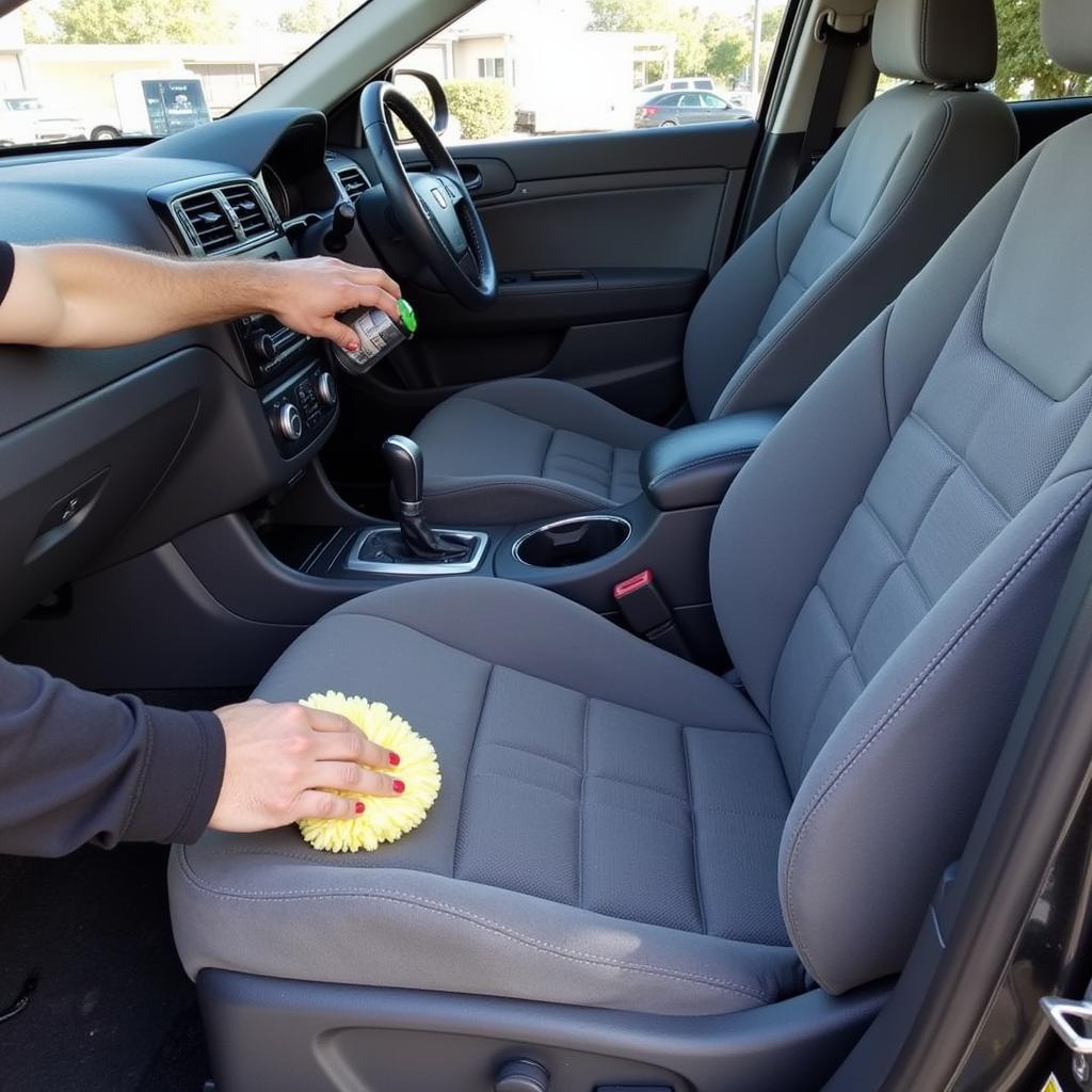 Interior car cleaning at a Santa Clarita detailer