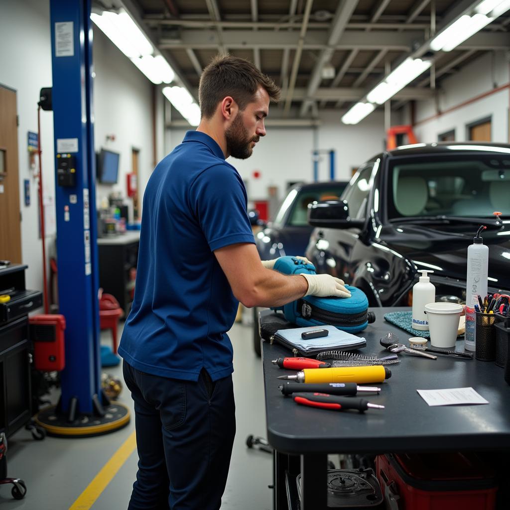 Self-Employed Car Detailer Workplace