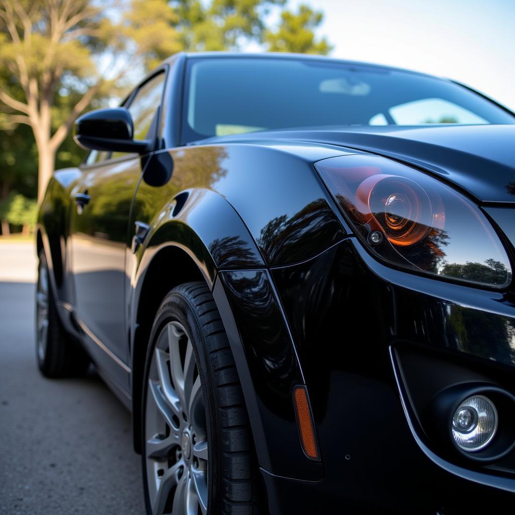 A Gleaming Black Car After Detailing