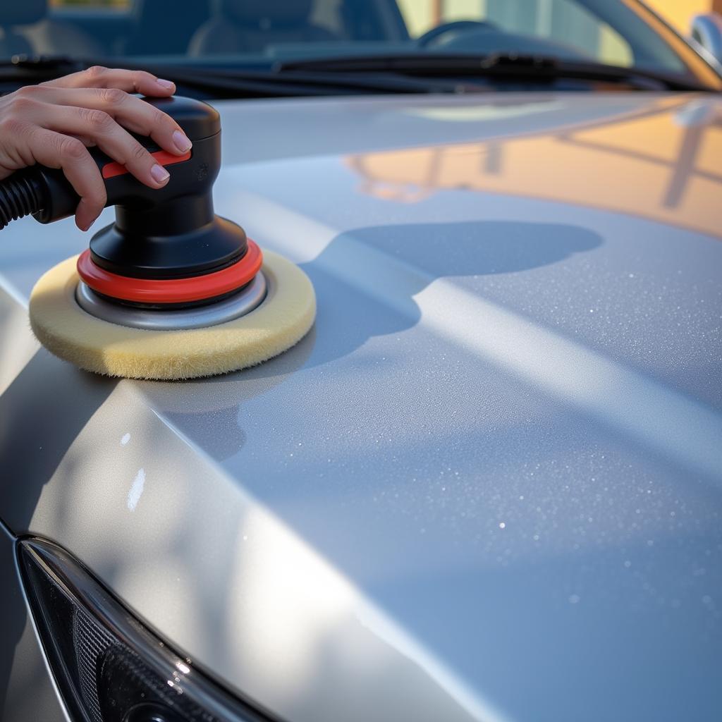 Polishing a Silver Car to Remove Swirl Marks