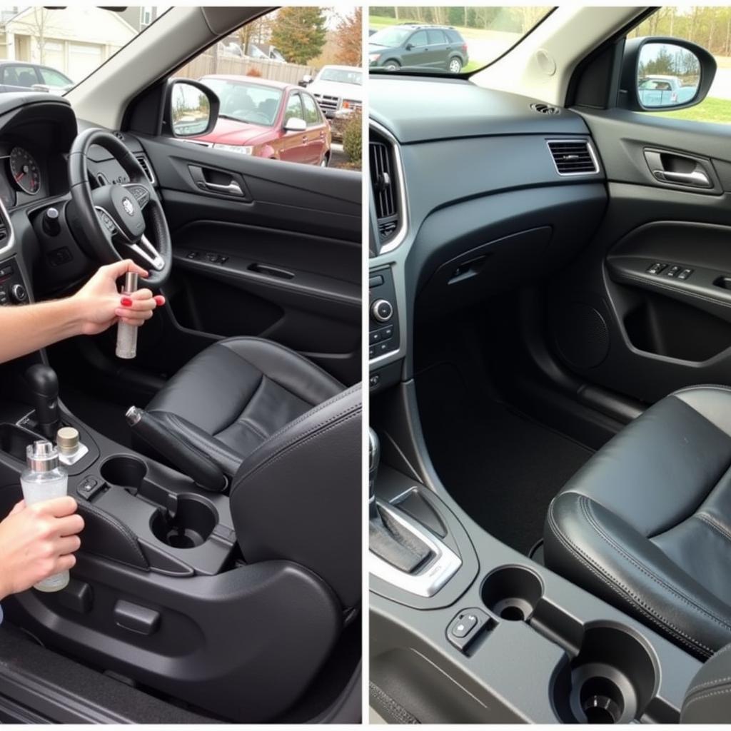 Interior car cleaning in South Boston