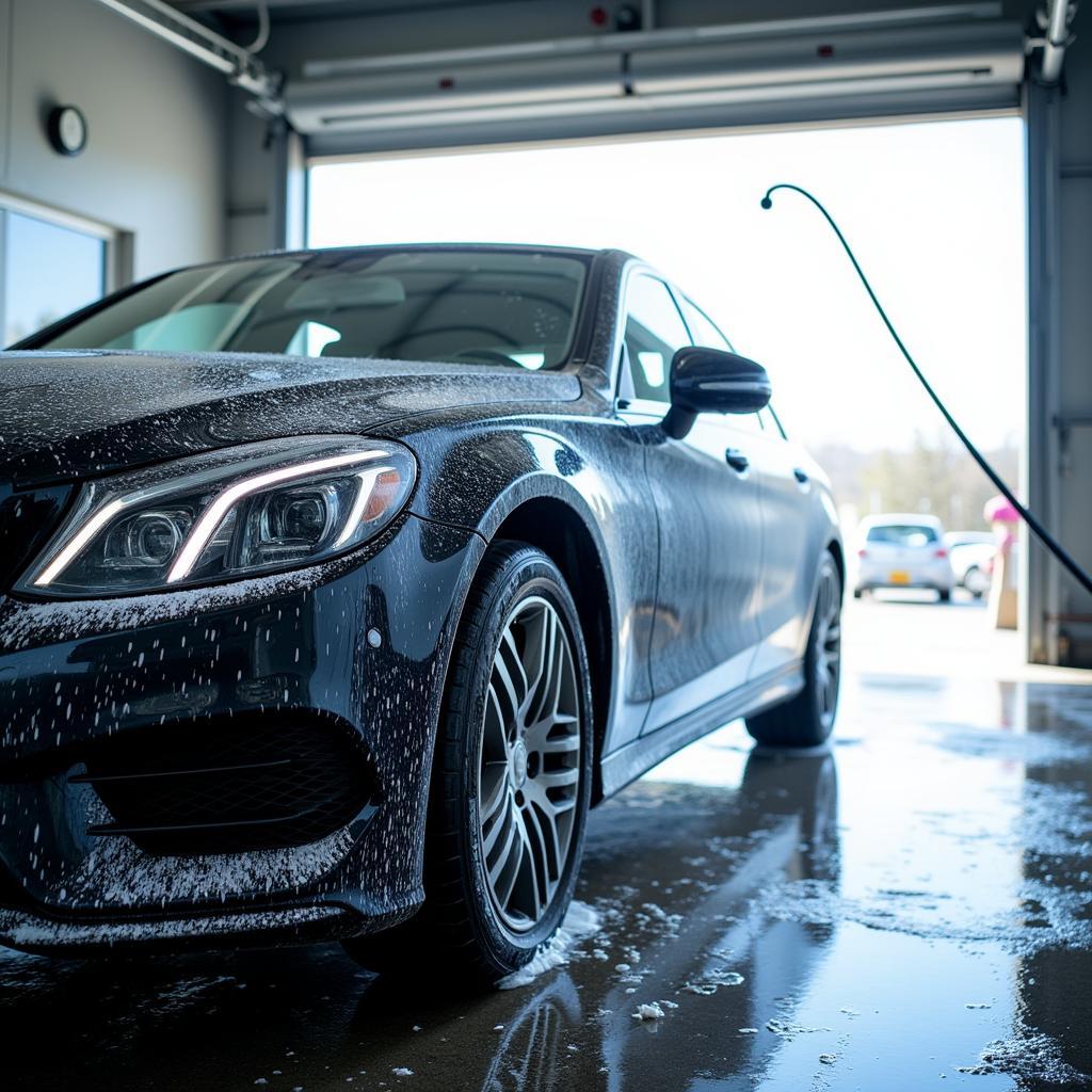 Exterior car wash at a splash car wash station