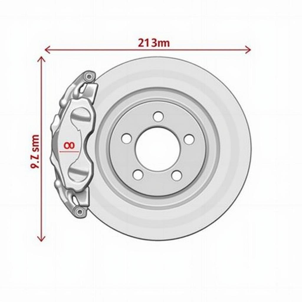 Detail Drawing of a Sports Car Brake Caliper