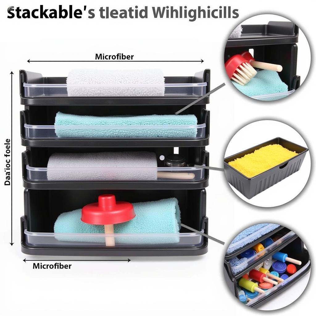 Stackable Organizer Bins for Car Detailing Supplies