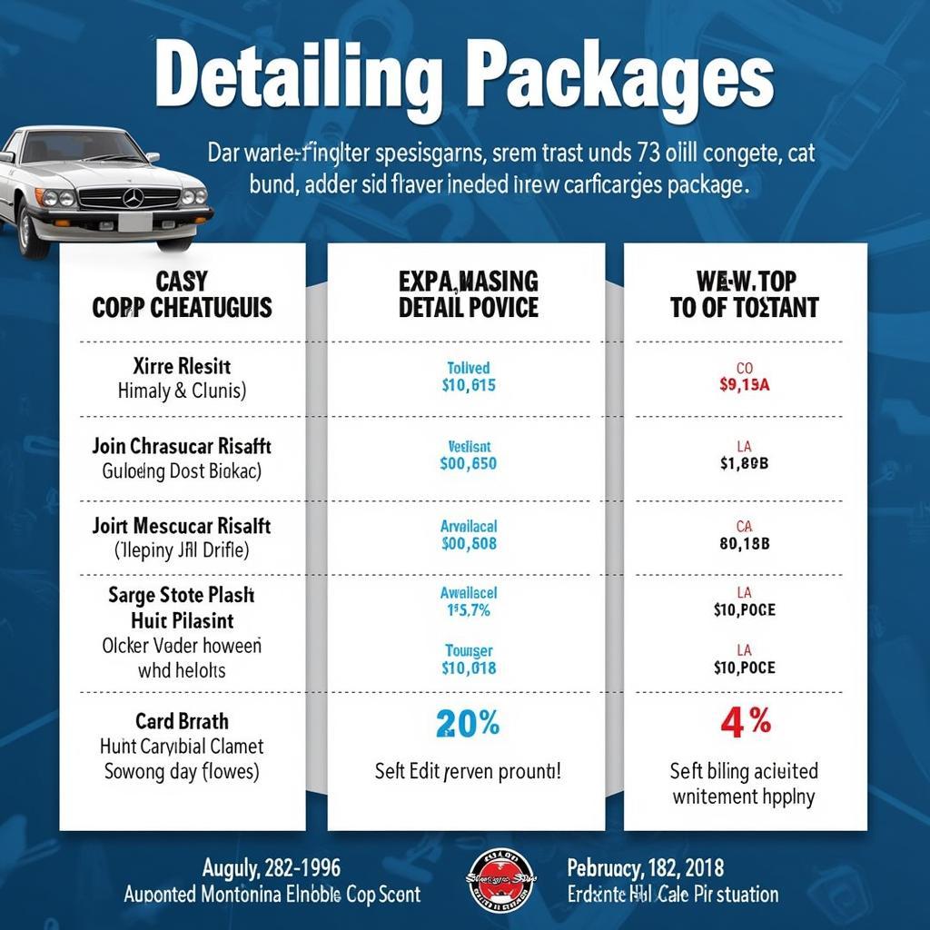 Various detailing services offered at a stage stop car wash