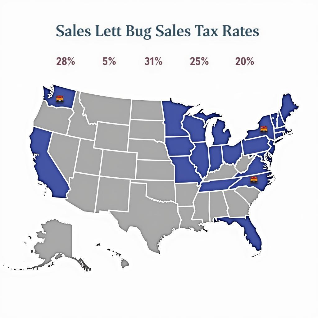 US State Sales Tax Map by State