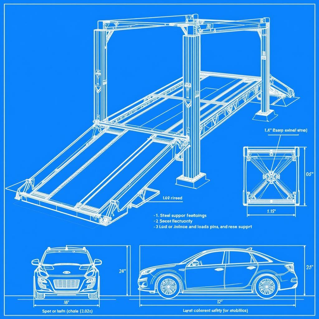 Stationary Car Repair Ramp Blueprint