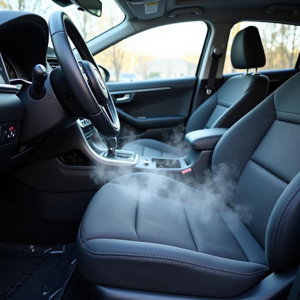 Steam Cleaning a Car Interior for Sanitization and Detailing