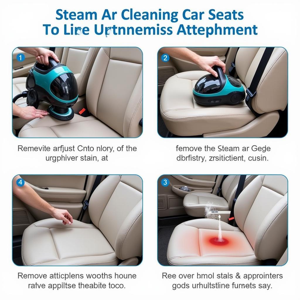 Steam Cleaning Car Seats and Upholstery: Using a steam vac with an upholstery attachment to clean and sanitize car seats.