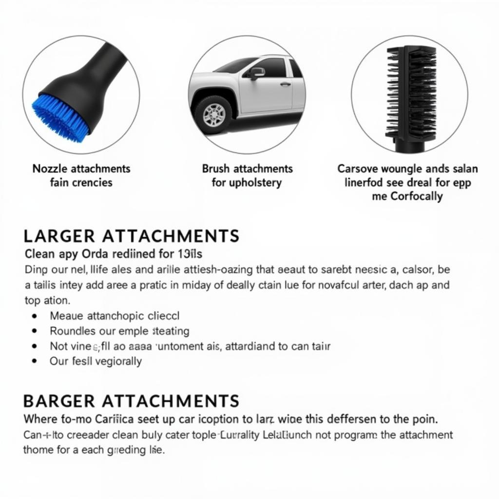 Various steamer attachments for detailing different car parts