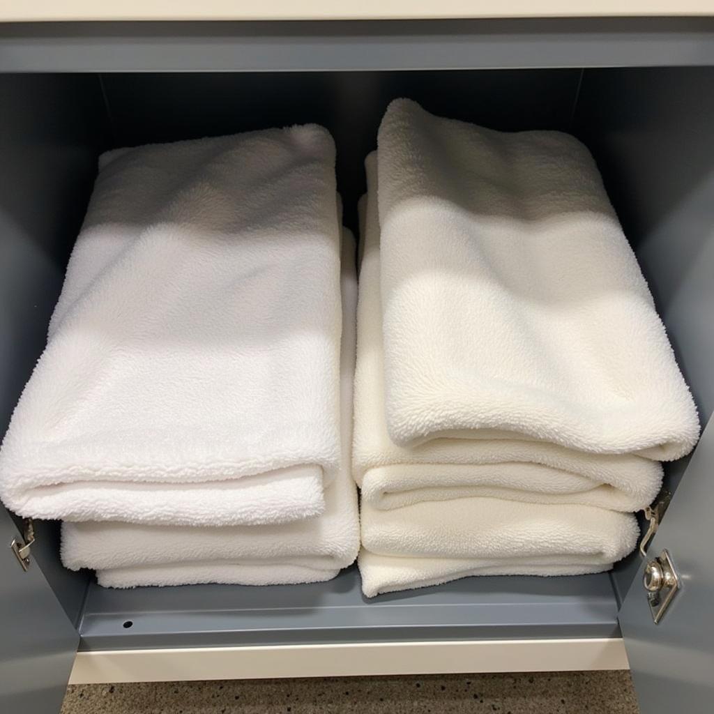 Storing clean detailing towels in a dust-free environment