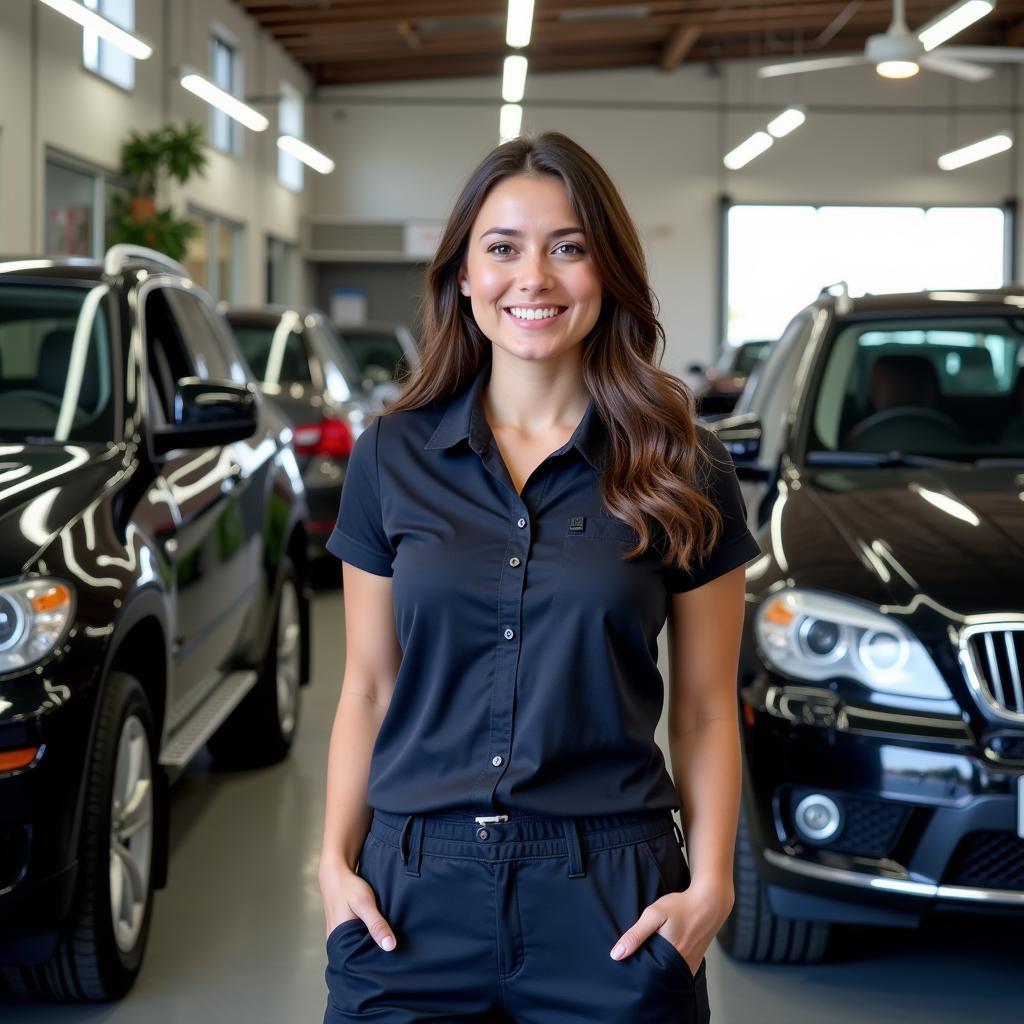 Successful Female Car Detailer Business Owner