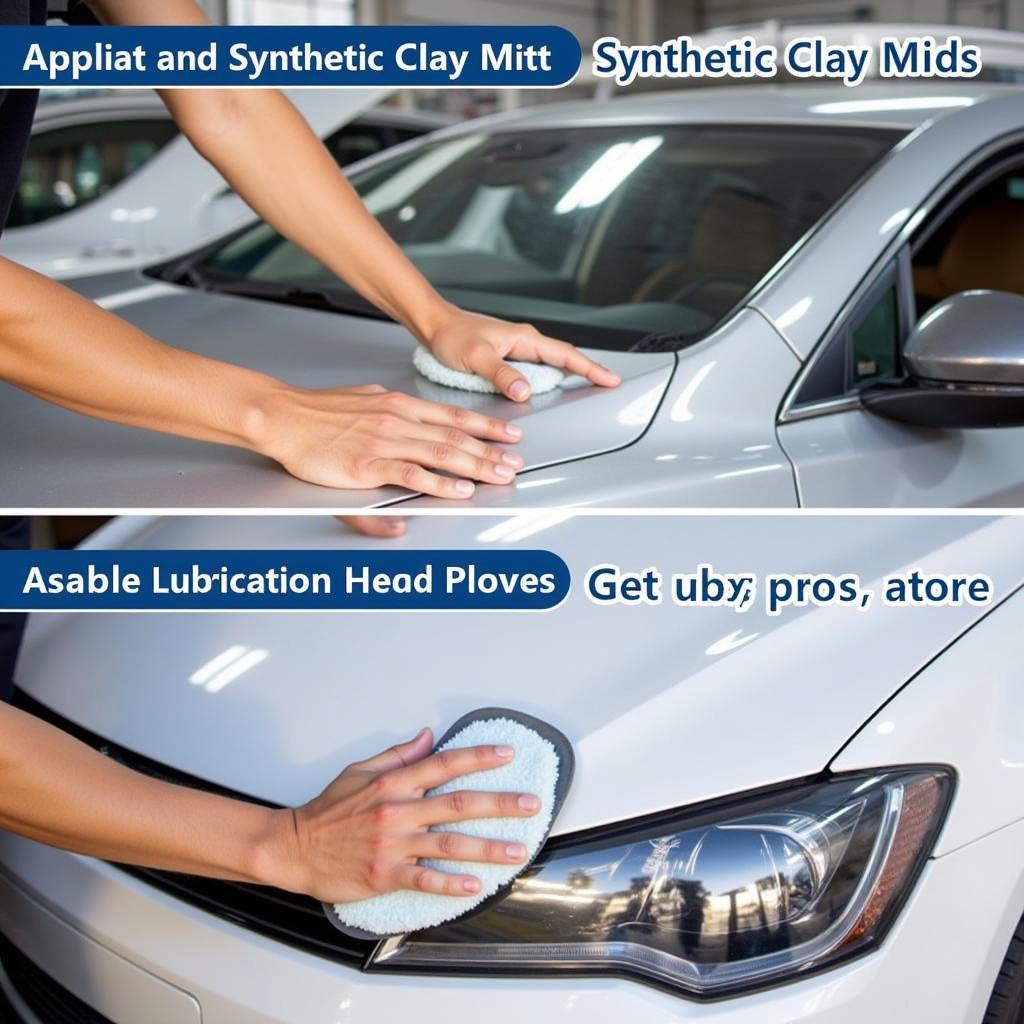 Applying a Synthetic Clay Mitt to a Car's Paint