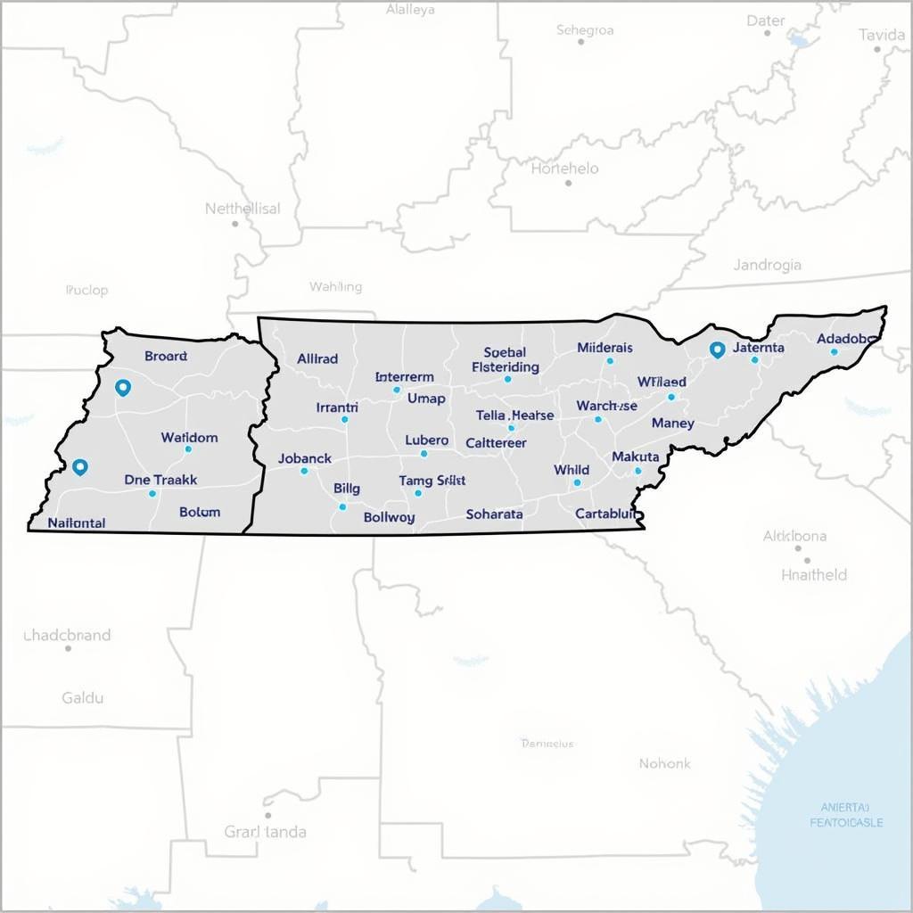 Map of Car Detailing Services in Tennessee