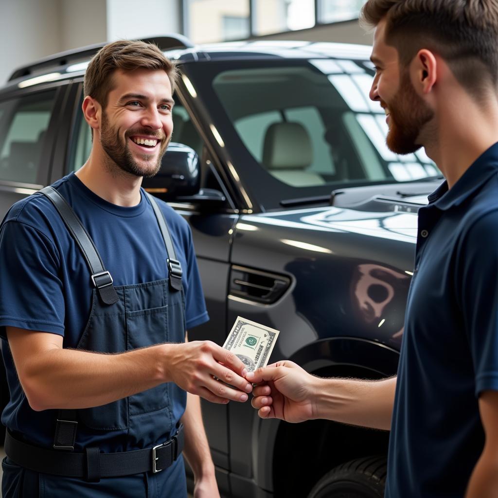 Tipping a Car Detailer for Excellent Service