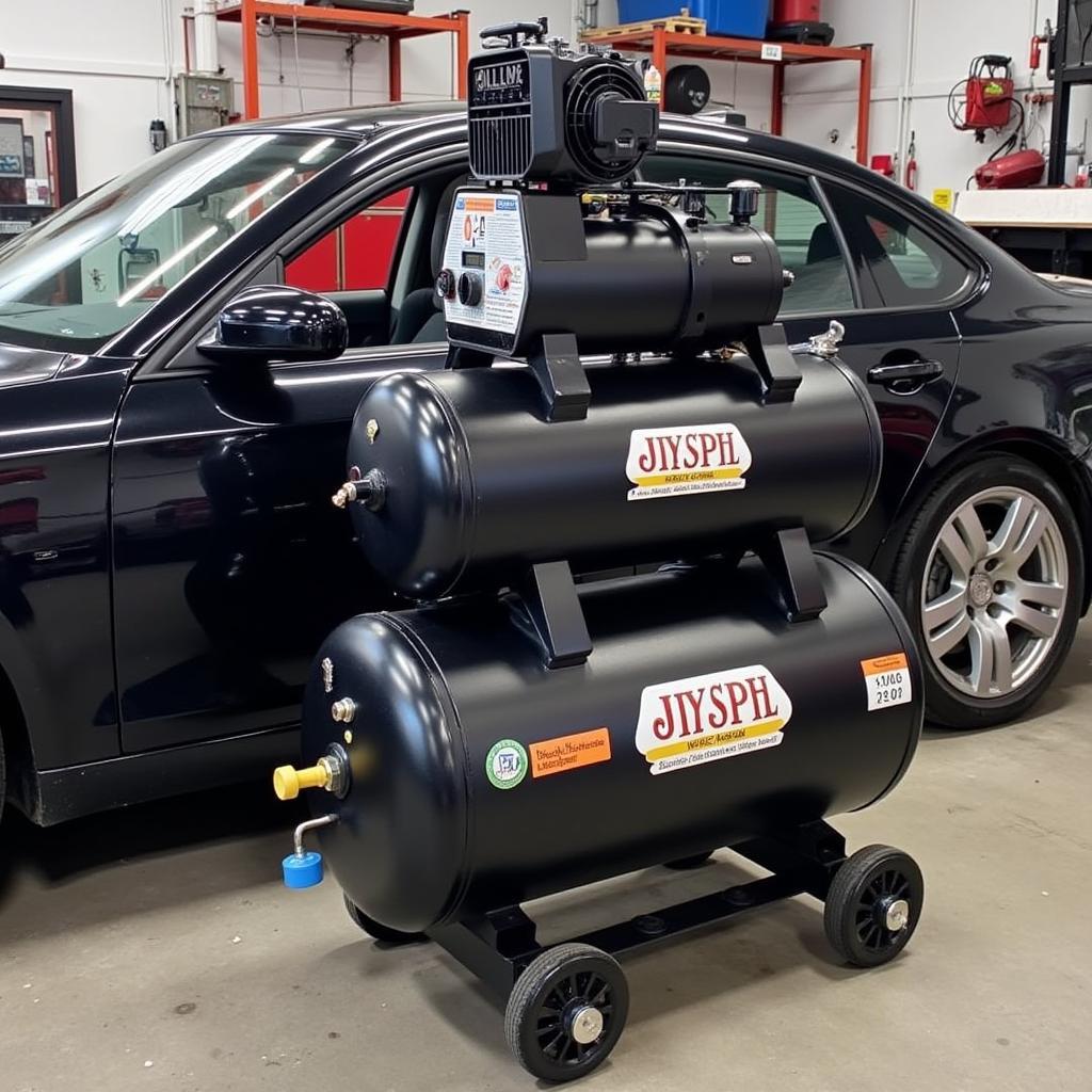 Twin-Stack Air Compressor for Car Detailing