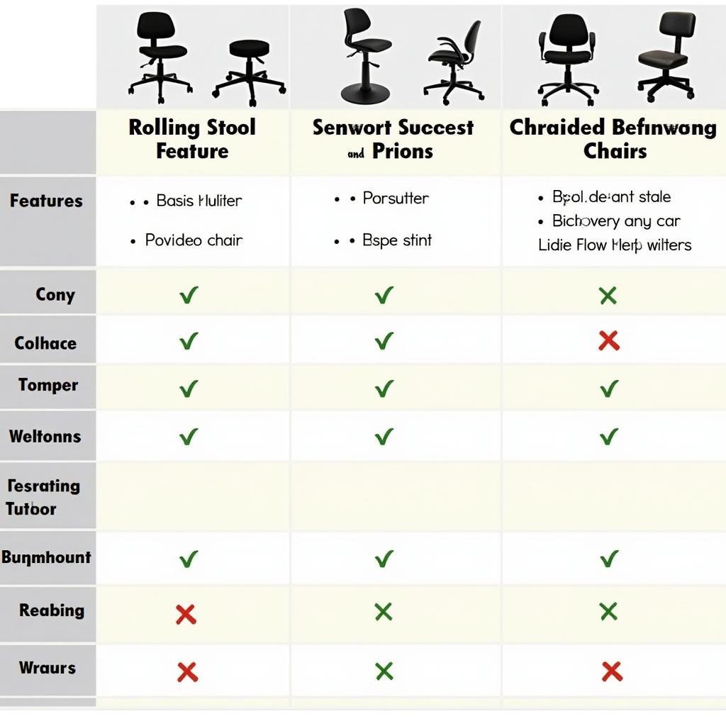 Different Car Detailing Chairs