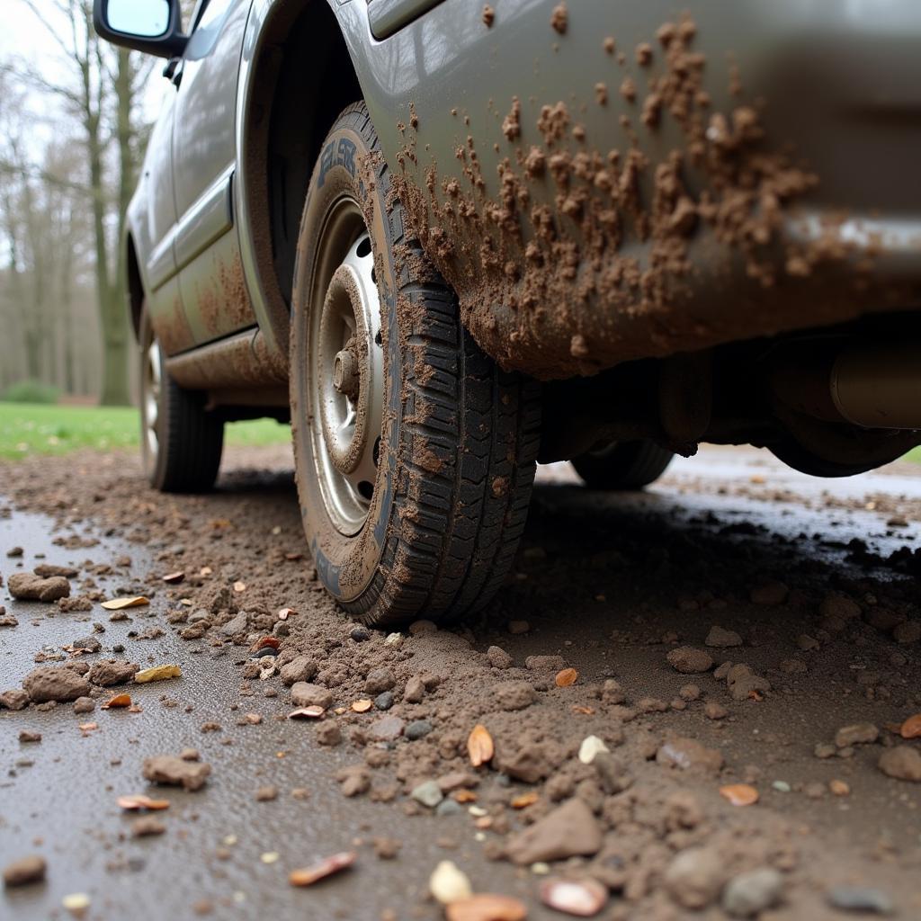 Muddy Car Undercarriage