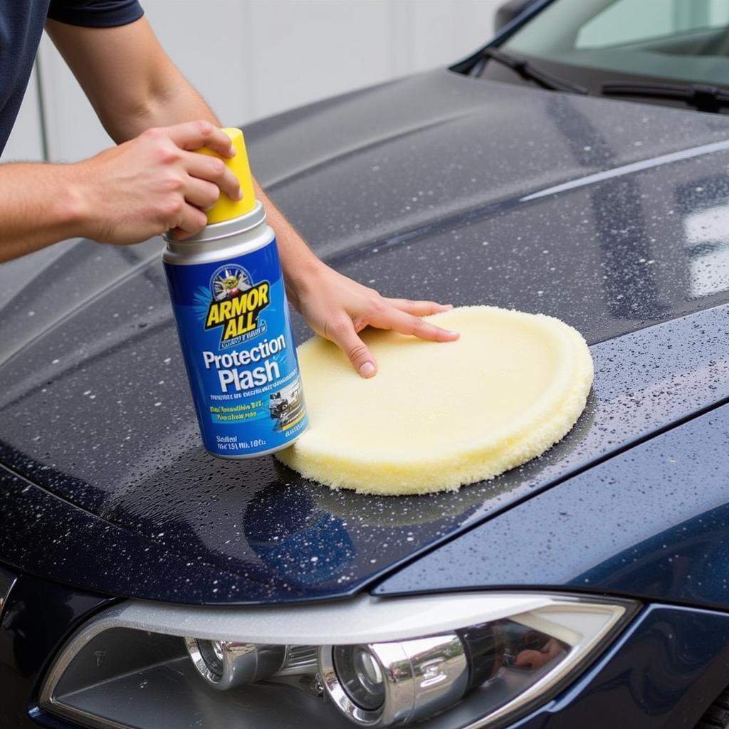 Applying Armor All Protectant with Kit Applicator