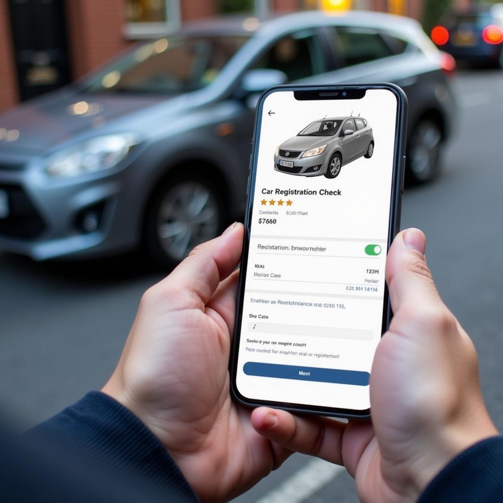 Using Mobile App for Car Registration Check