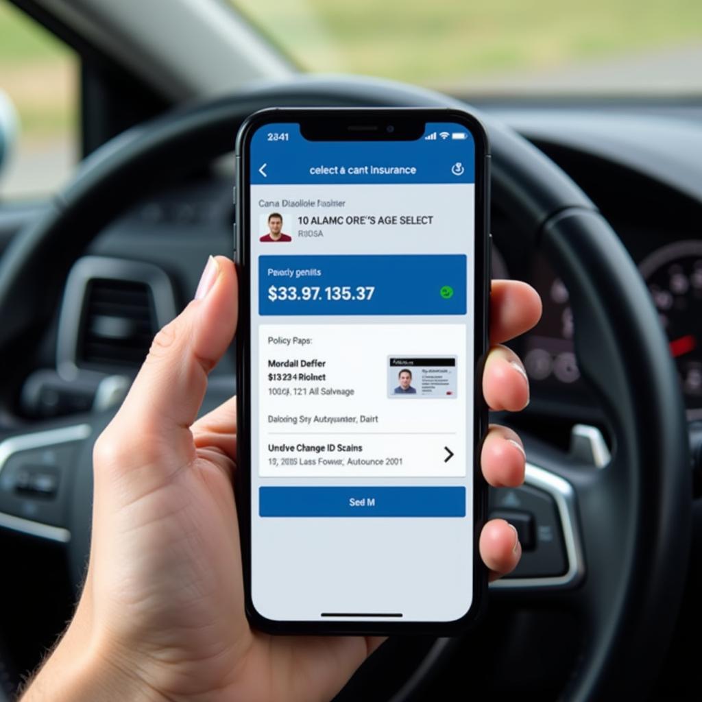 Using a mobile phone to check car insurance