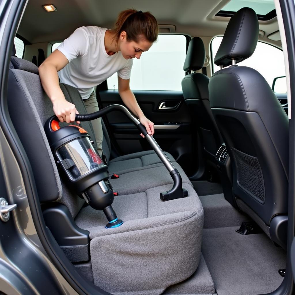 Vacuuming Car Interior