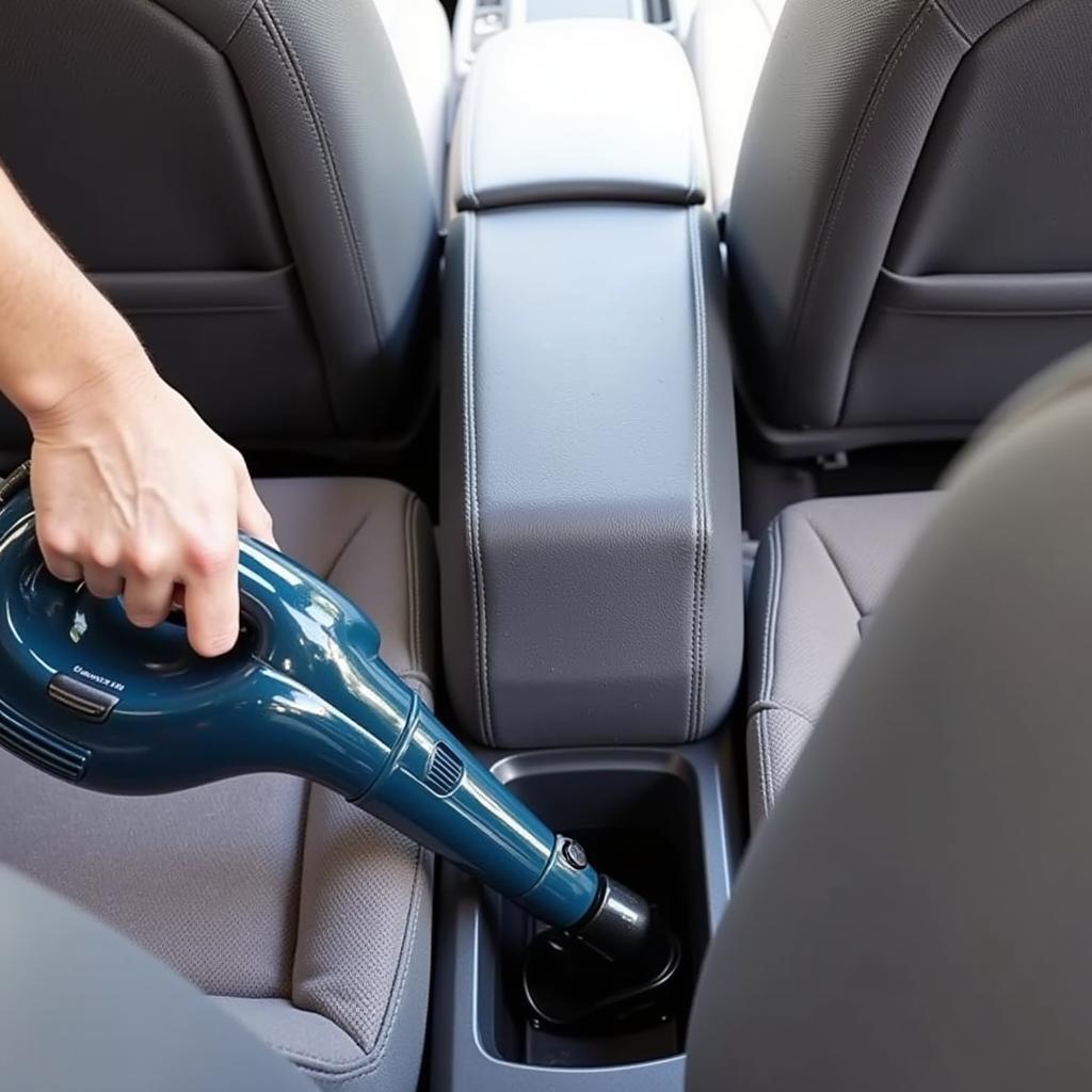 Vacuuming Car Interior