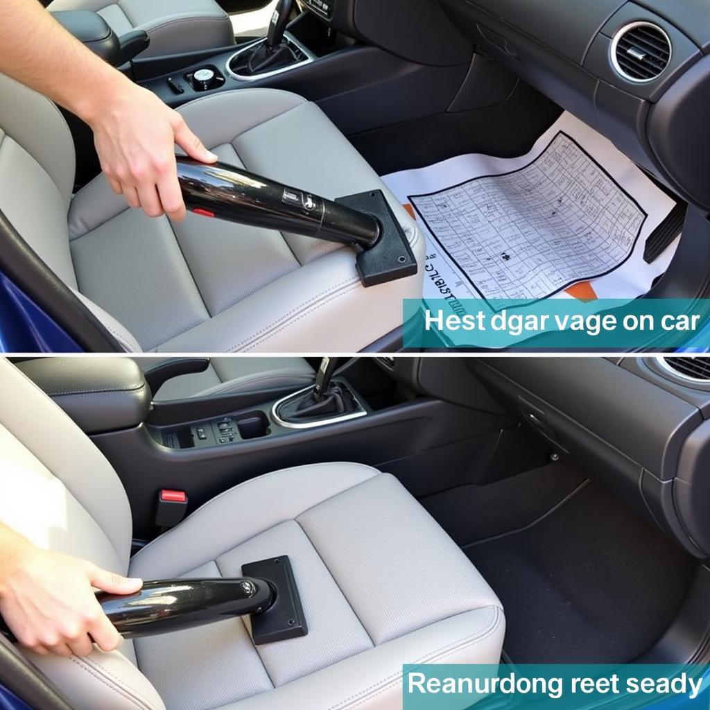 Thoroughly vacuuming a car's interior using various attachments