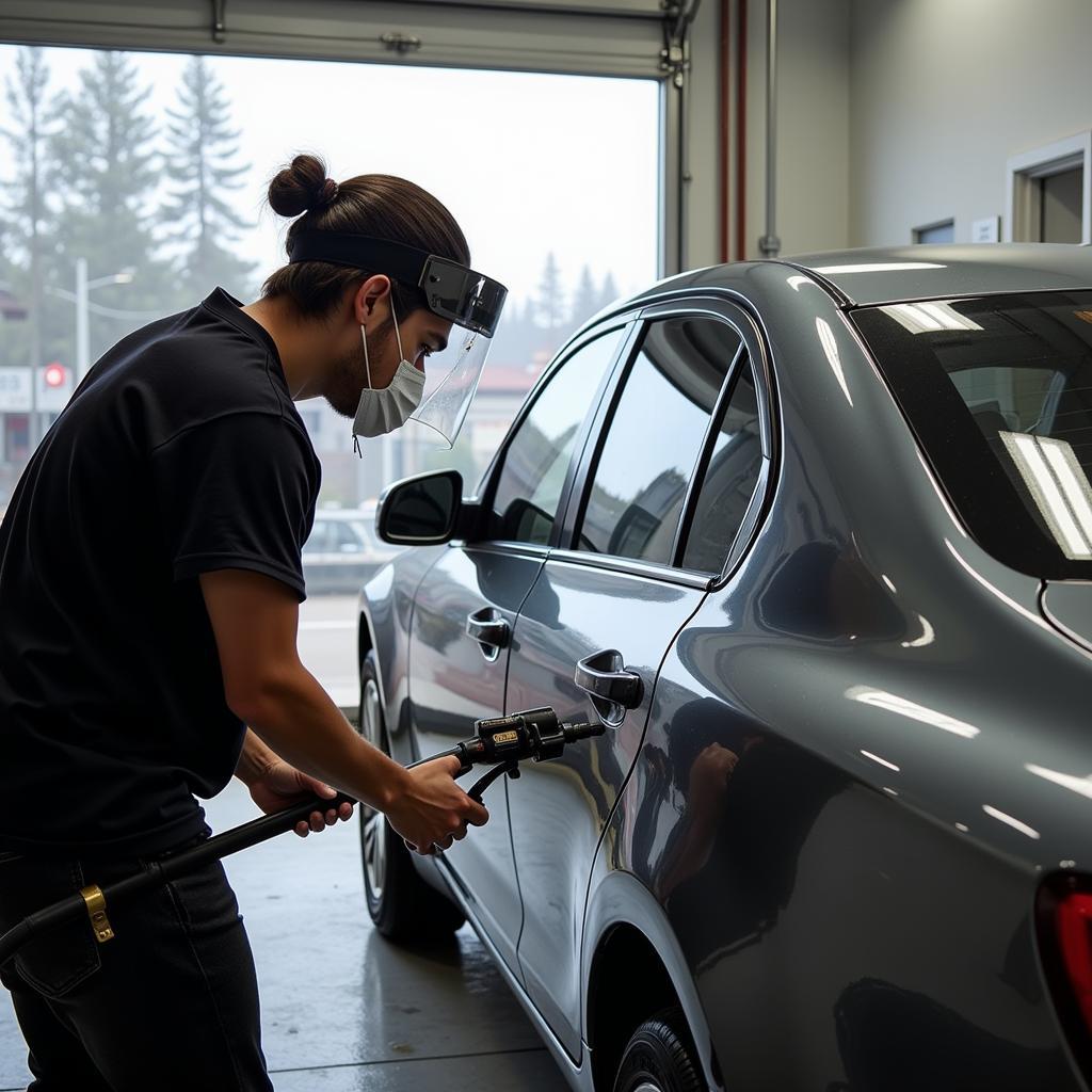 Vancouver Detailing Expert Applying Ceramic Coating