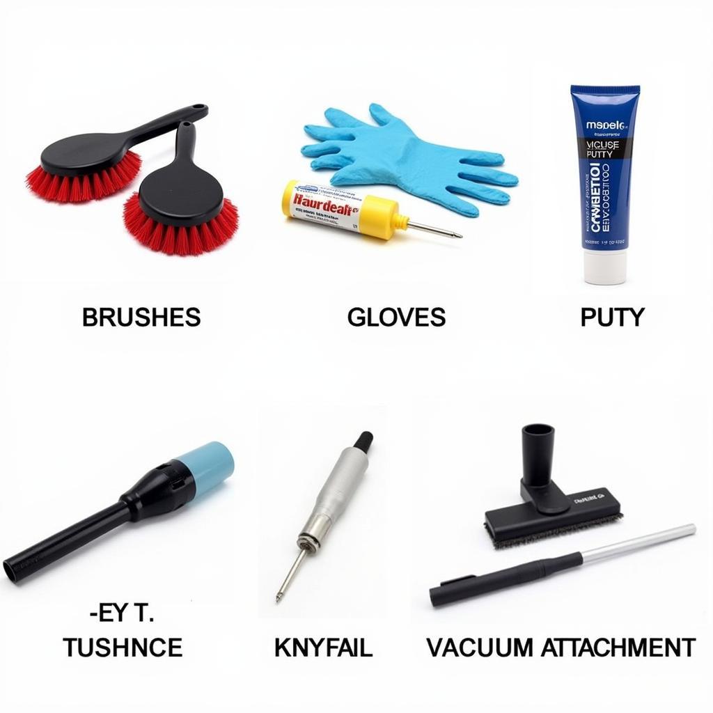 Assortment of Car Detailing Hair Removal Tools